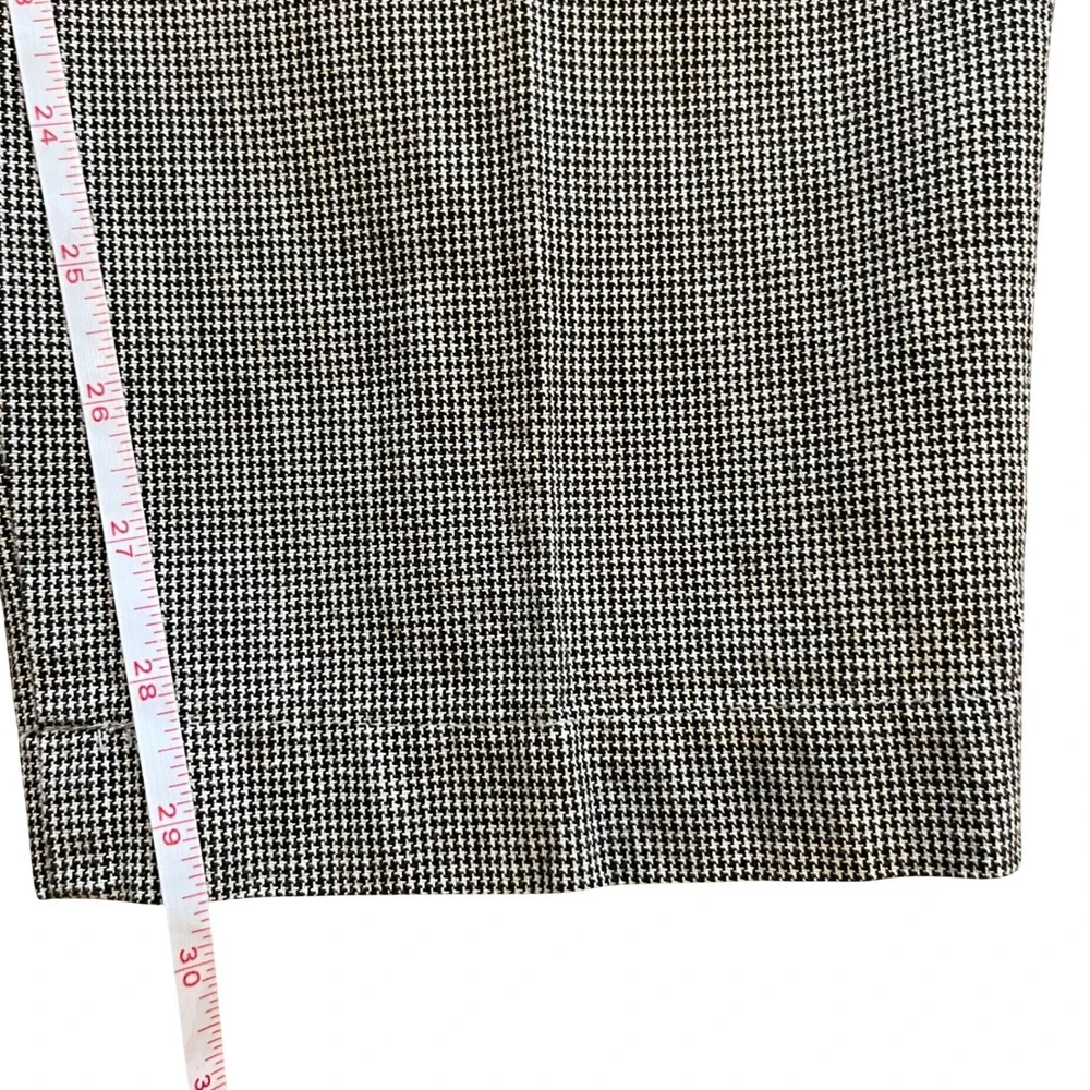 Vintage Lee Pleated Tapered Houndstooth Pants Mens 32 Black White Wrinkle Free